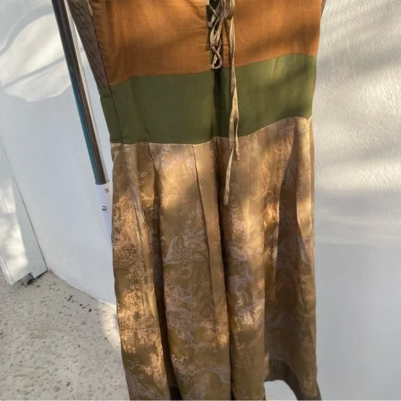 Tocca Green & Toffee Silk & Wool Fairy Dress Size 2 - Picture 7 of 11